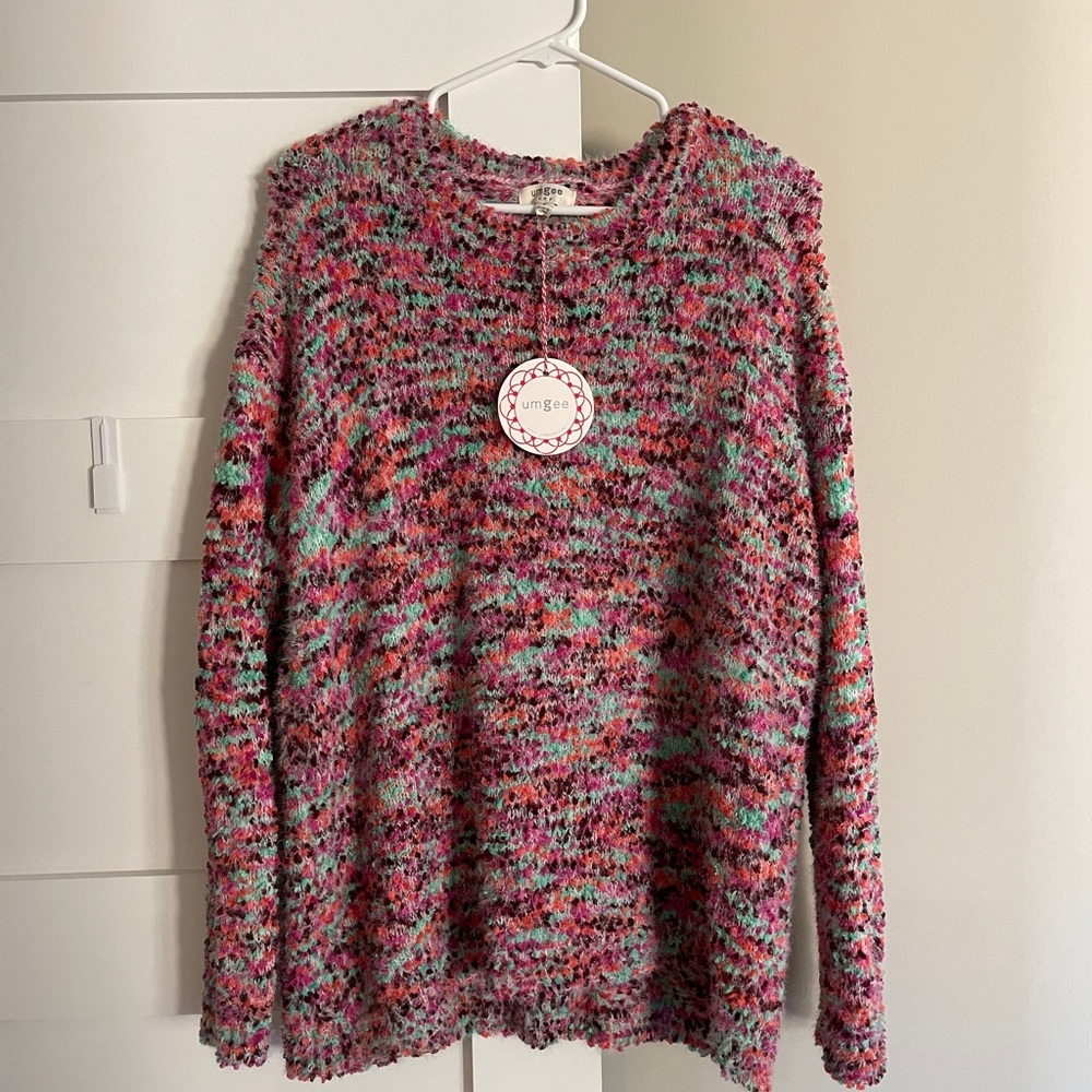 Colorful popcorn sweater